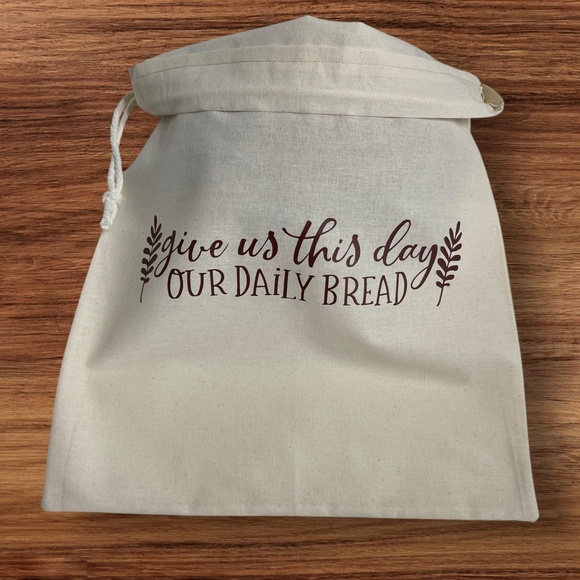 Farmhouse Linen Bread Bag, Sourdough Cotton Handmade Reusable Bread Keeper - Picture 1 of 5